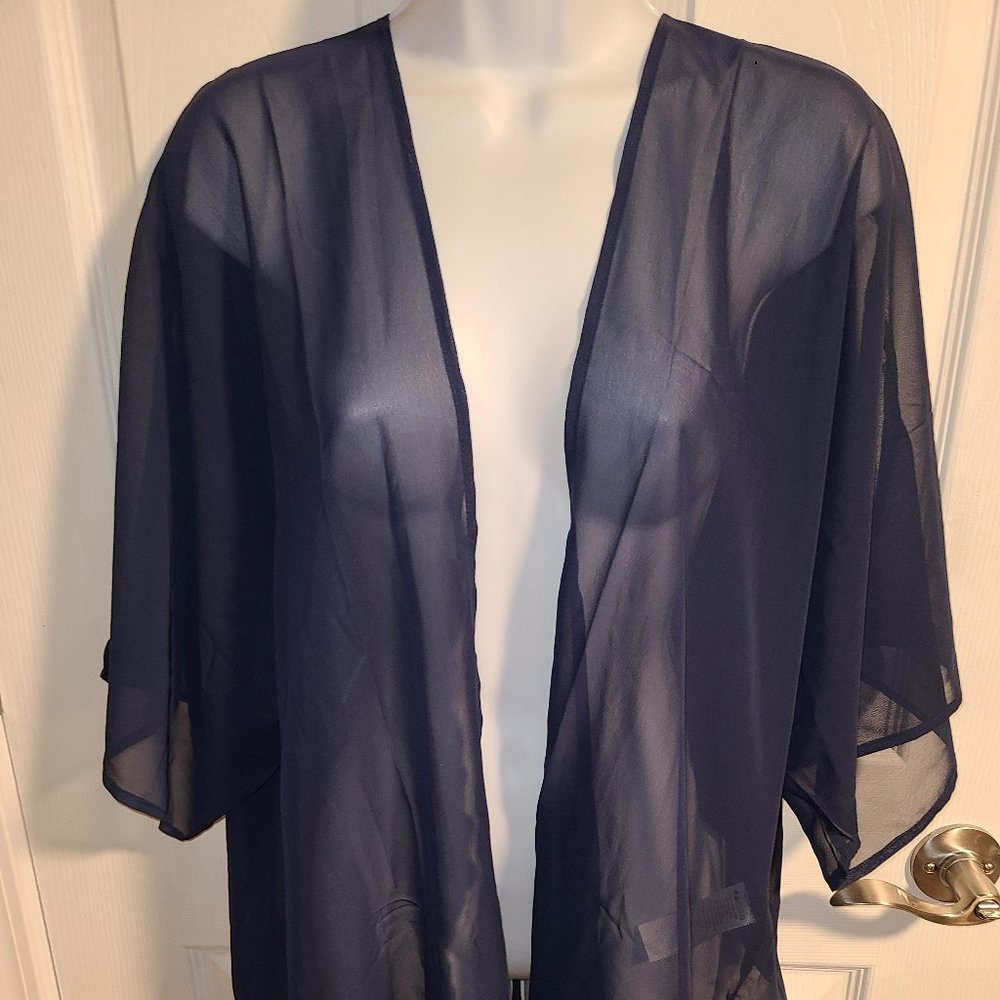 Lularoe Daphne Navy Kimono Sz S NWT